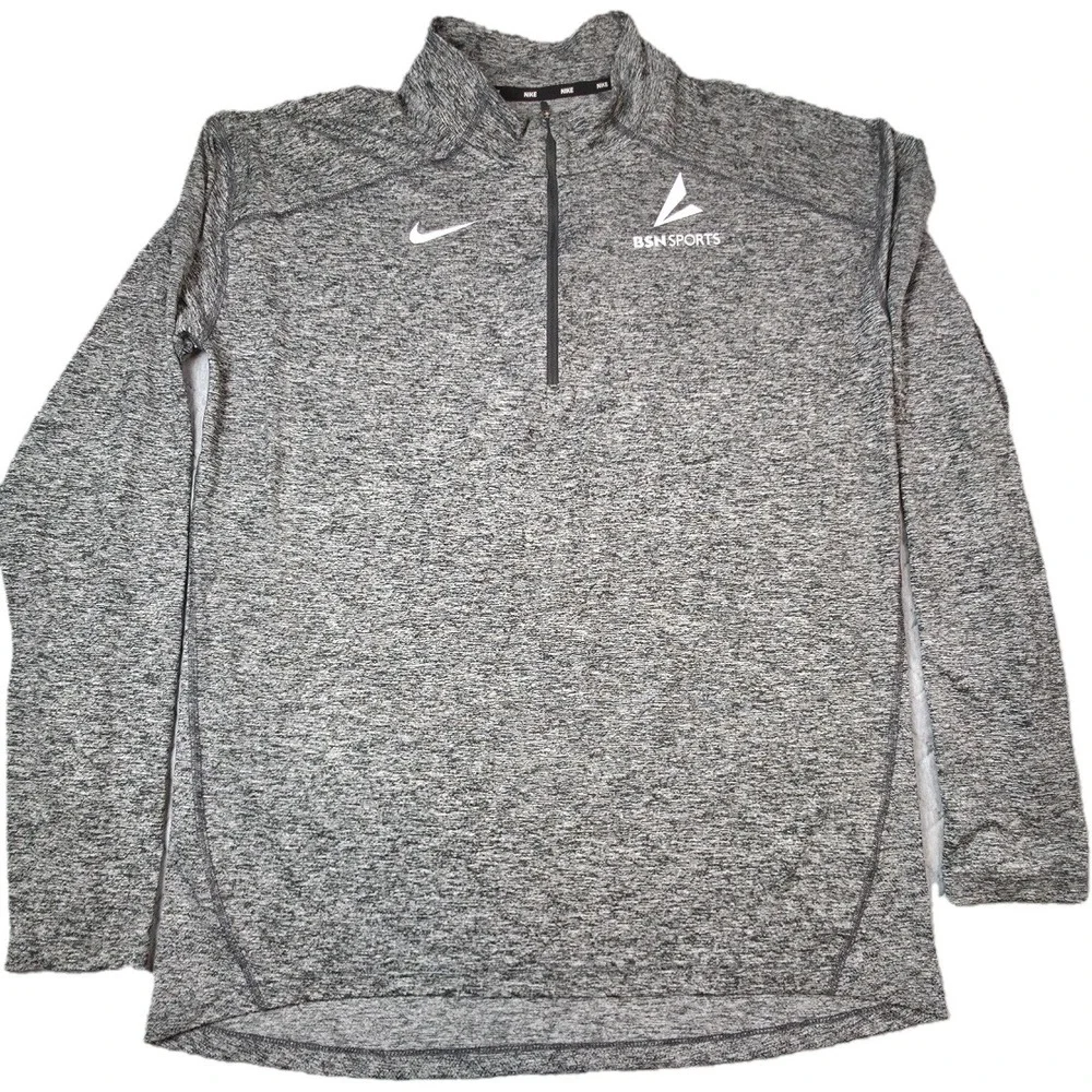 Nike Quarter Zip Pullover Mens Large Gray BSN Sports Dri-FIT Excellent